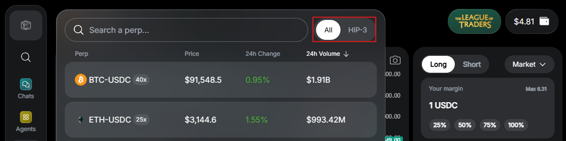 Create an order in Warden